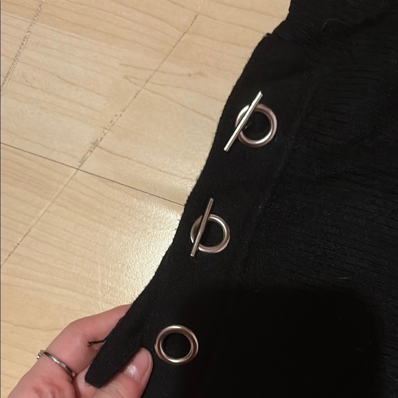 Chic Black Top with Silver Accents - Picture 2 of 3